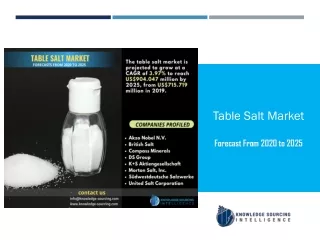 table salt market forecast from 2020 to 2025