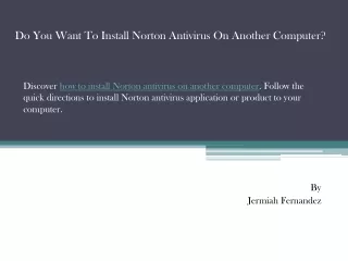 do you want to install norton antivirus on another computer