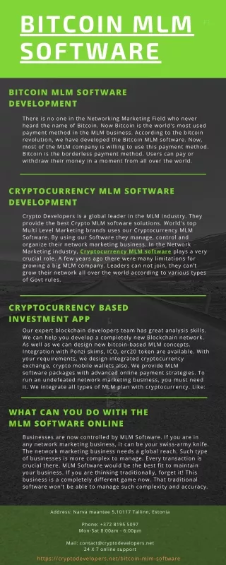 Bitcoin MLM Software | Crypto Developers