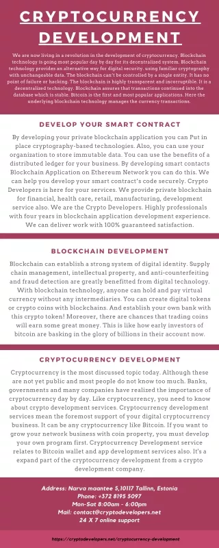 Cryptocurrency Development | Crypto Developers