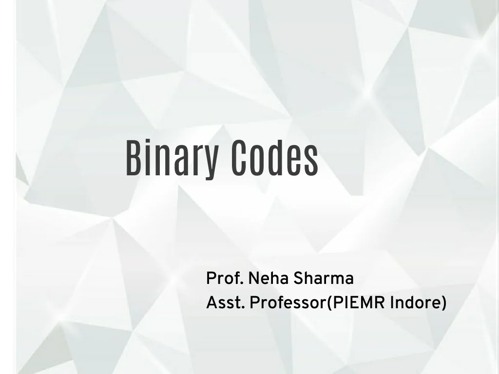 PPT - Binary Codes PowerPoint Presentation, free download - ID:10049319