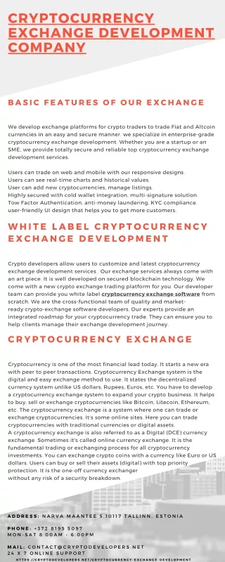 Cryptocurrency Exchange Development Company | Crypto Developers