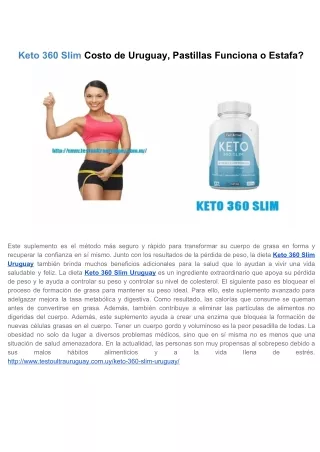 Keto 360 Slim Costo de Uruguay, Pastillas Funciona o Estafa?