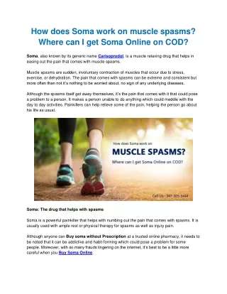 how does soma work on muscle spasms where