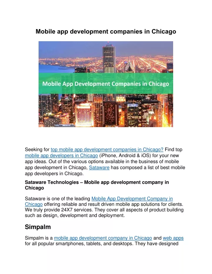 mobile app development companies in chicago