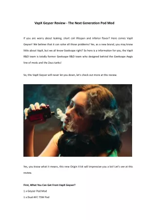 vapx geyser review the next generation pod mod
