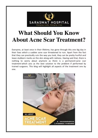 what should you know about acne scar treatment