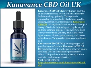 Kanavance CBD Oil | Does Kanavance CBD Oil UK Work