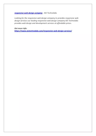 responsive web design company ais technolabs