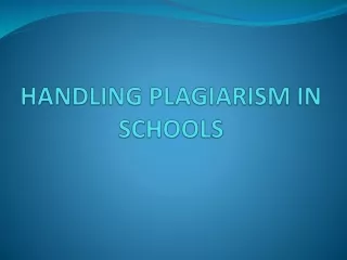 handling plagiarism in schools