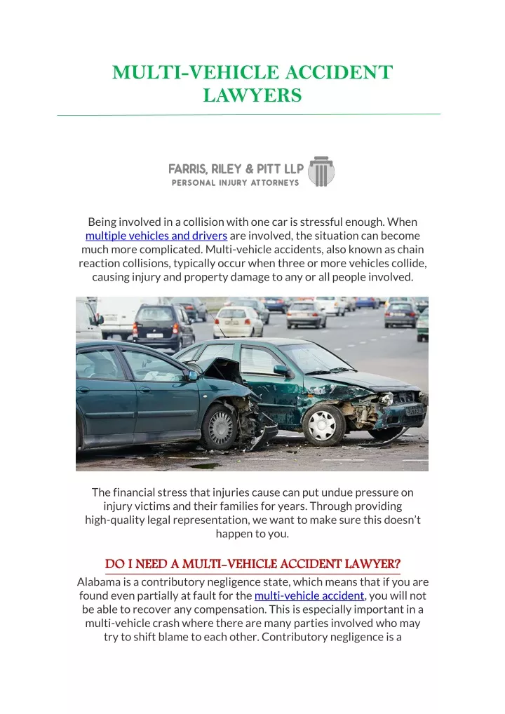 multi vehicle accident lawyers