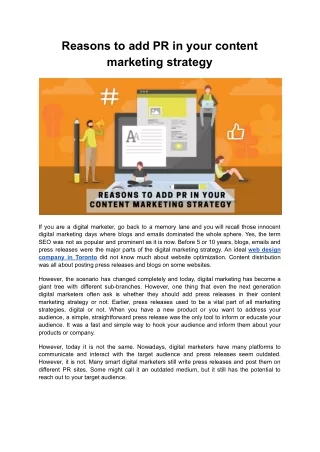 reasons to add pr in your content marketing