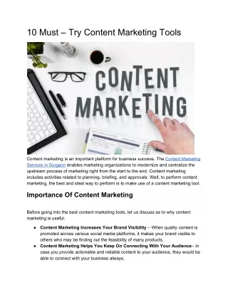 10 must try content marketing tools