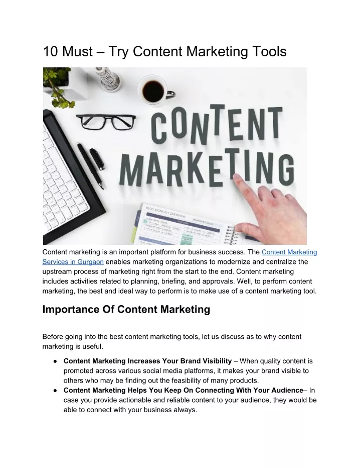 10 must try content marketing tools