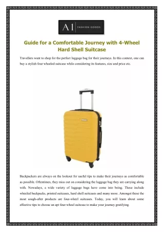 guide for a comfortable journey with 4 wheel hard