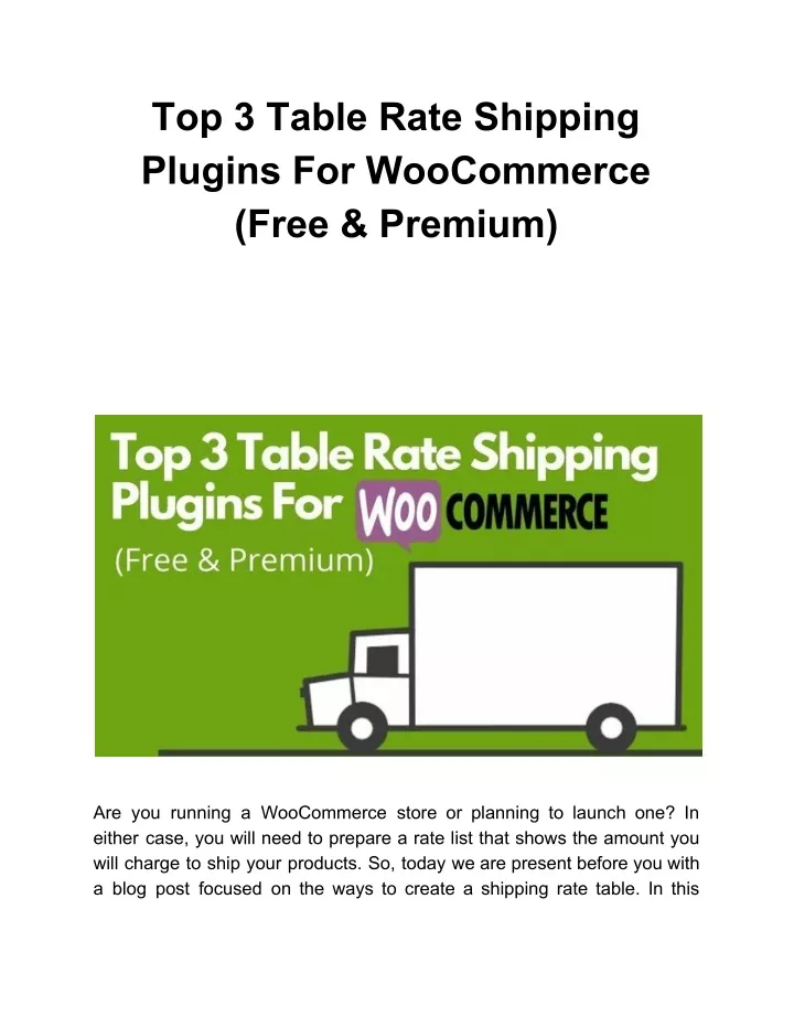 top 3 table rate shipping plugins for woocommerce