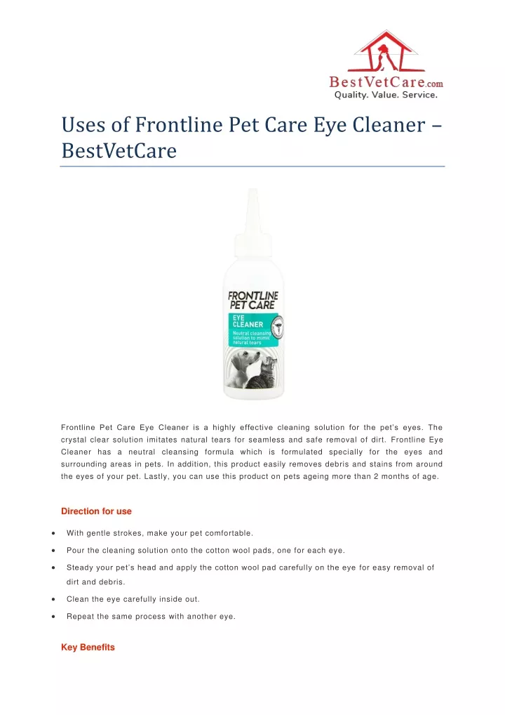 uses of frontline pet care eye cleaner bestvetcare