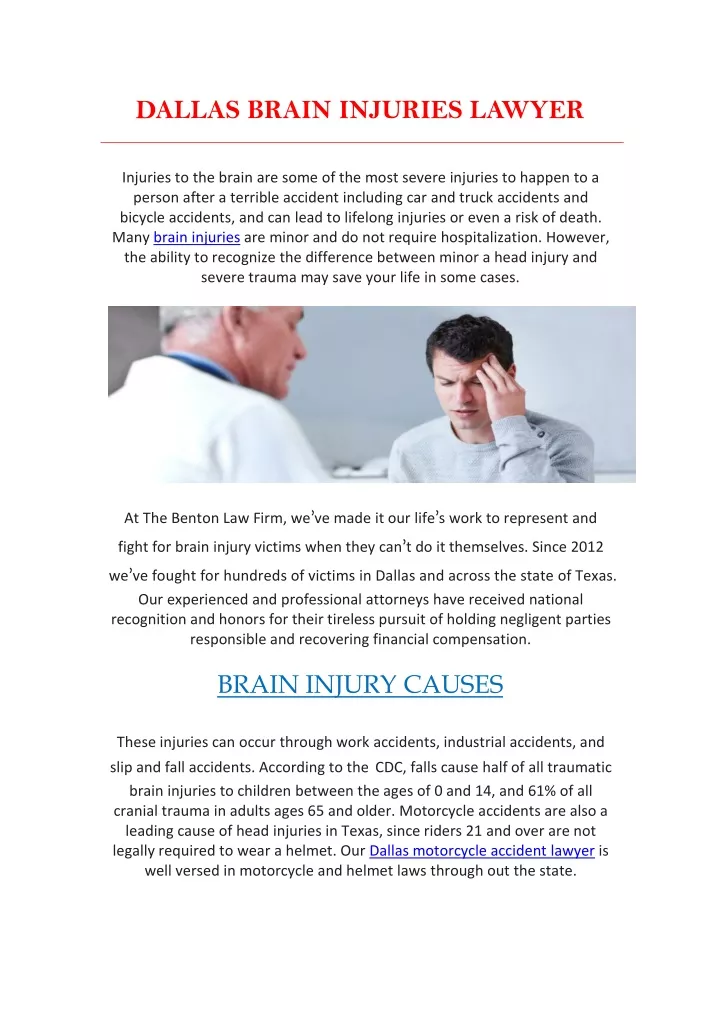 dallas brain injuries lawyer