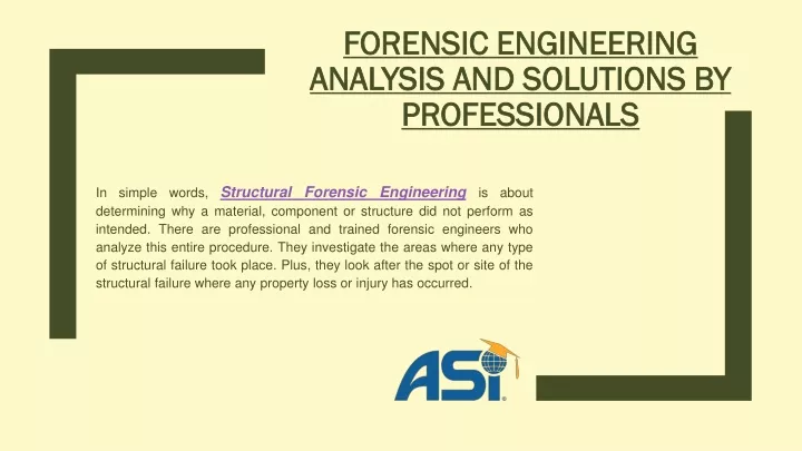 forensic engineering analysis and solutions by professionals