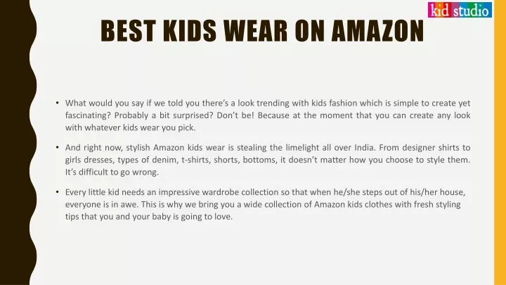 best kids wear on amazon