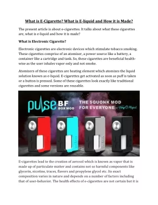 what is e cigarette what is e liquid