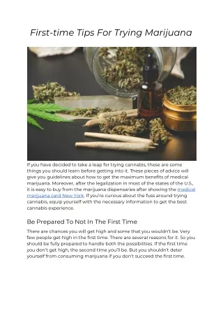 first time tips for trying marijuana
