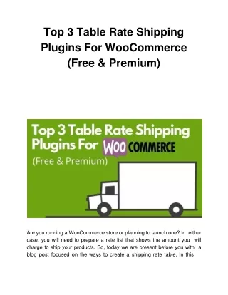 top 3 table rate shipping plugins for woocommerce free premium