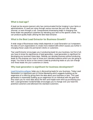 what is lead age a lead can be anyone person