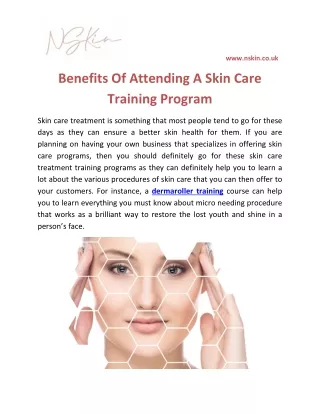 Benefits Of Attending A Skin Care Training Program