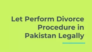 Legal Service For Divorce Procedure in Pakistan