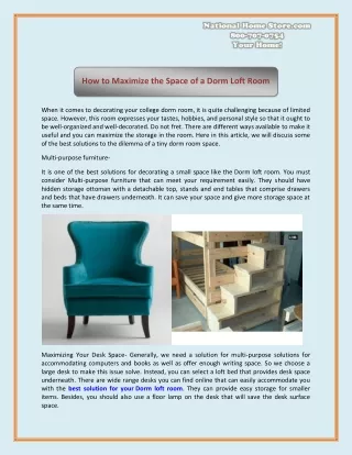 how to maximize the space of a dorm loft room