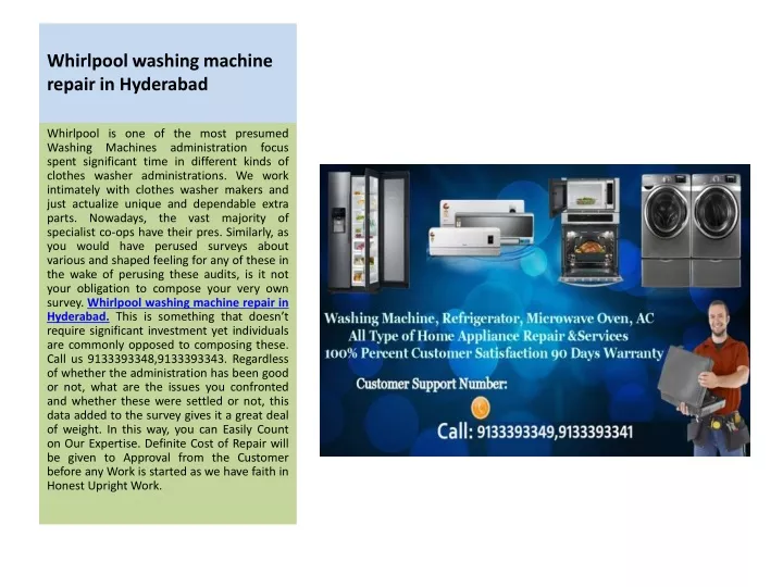 whirlpool washing machine repair in hyderabad