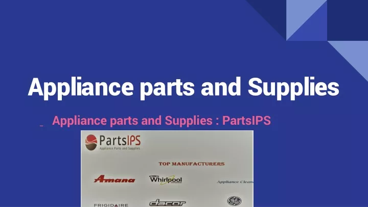 appliance parts and supplies