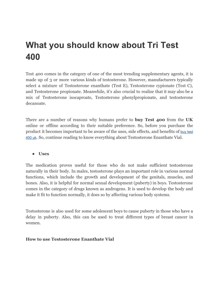 what you should know about tri test 400