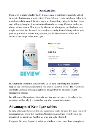 How Does Keto Lyte Weight Loss Pills Work?