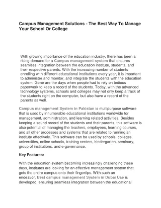 campus management solutions the best