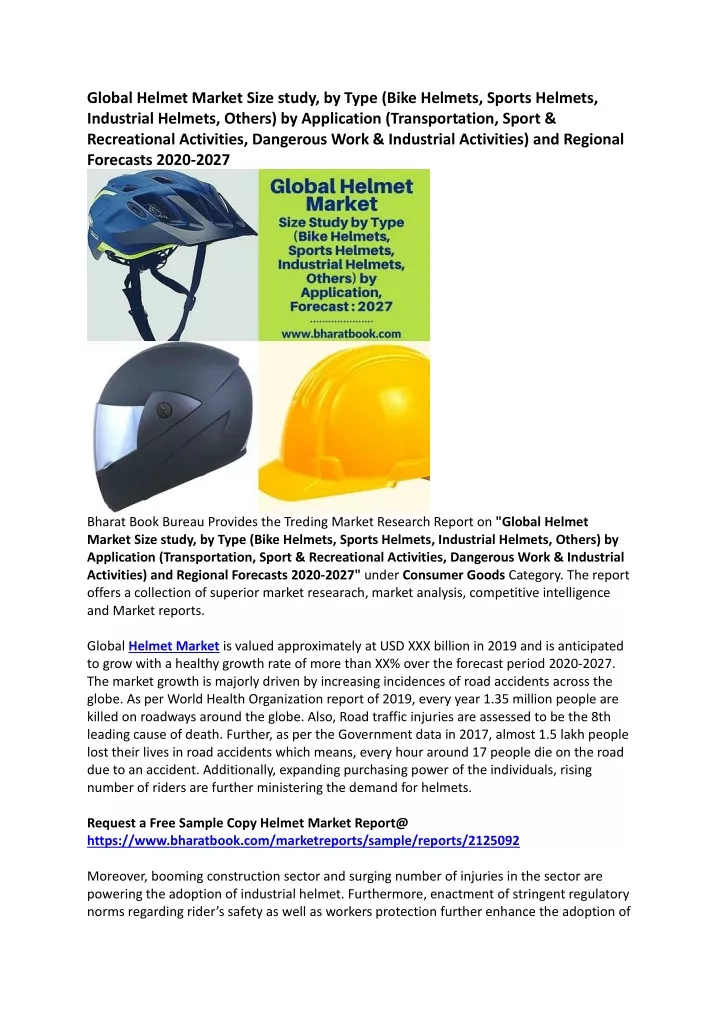 global helmet market size study by type bike
