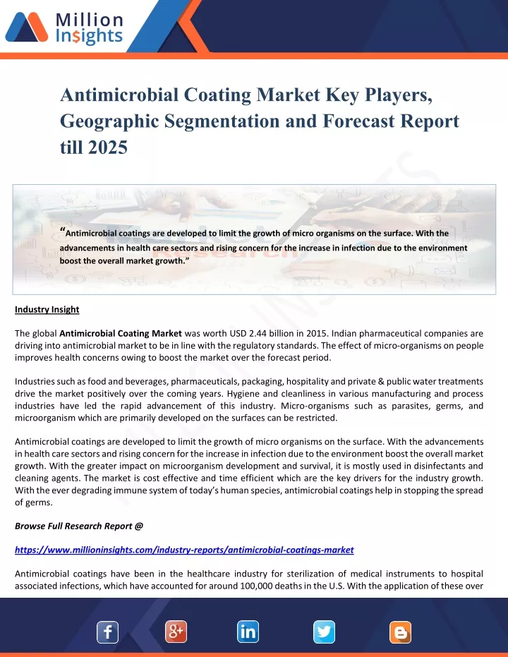 antimicrobial coating market key players