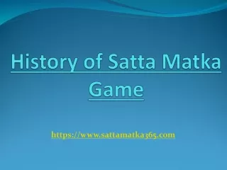 history of satta matka game