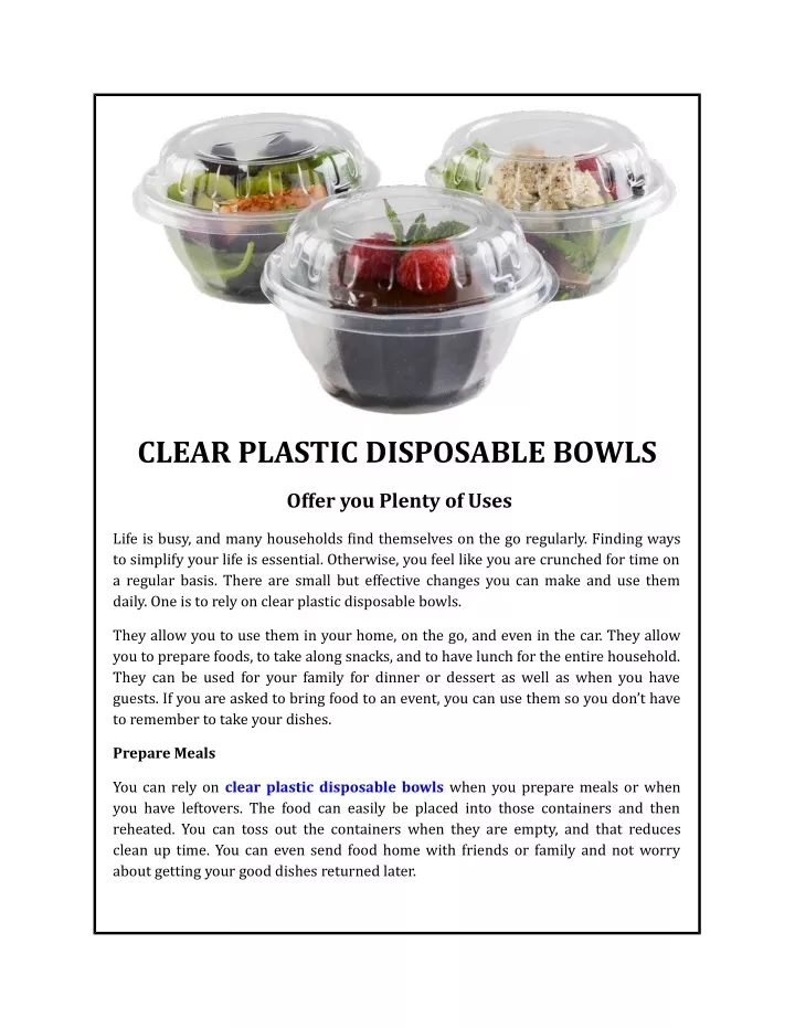 clear plastic disposable bowls