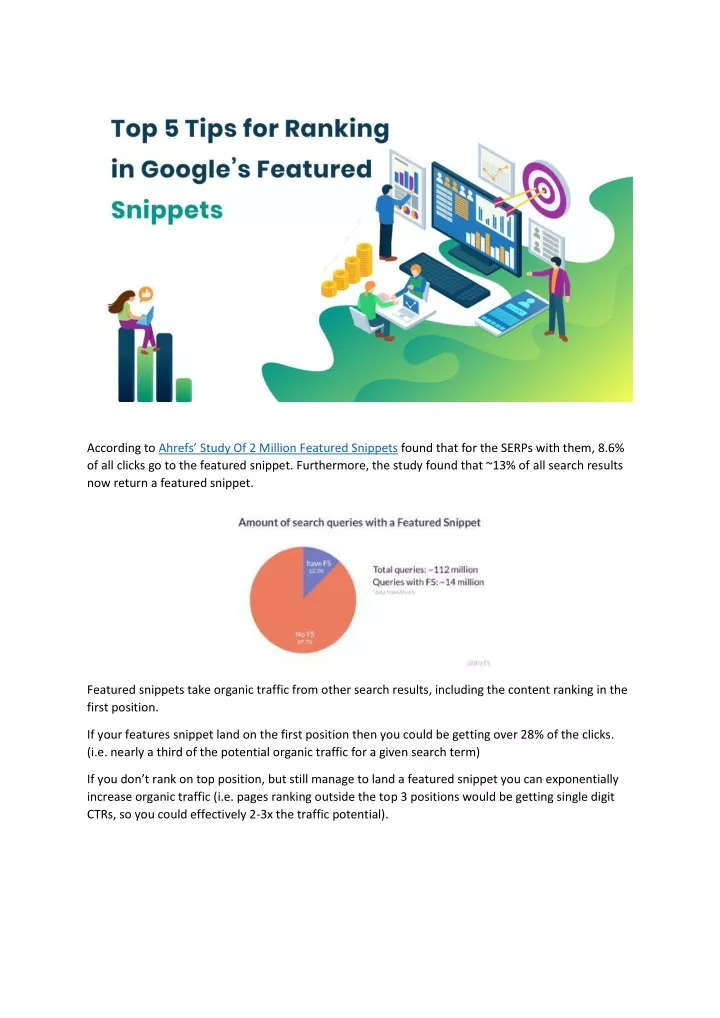 according to ahrefs study of 2 million featured