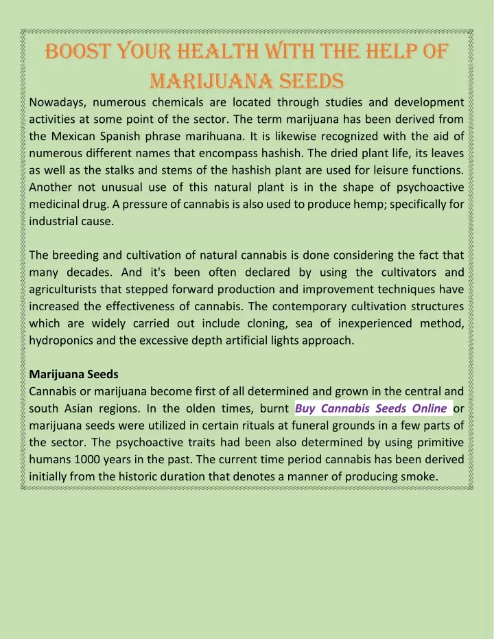 boost your health with the help of marijuana
