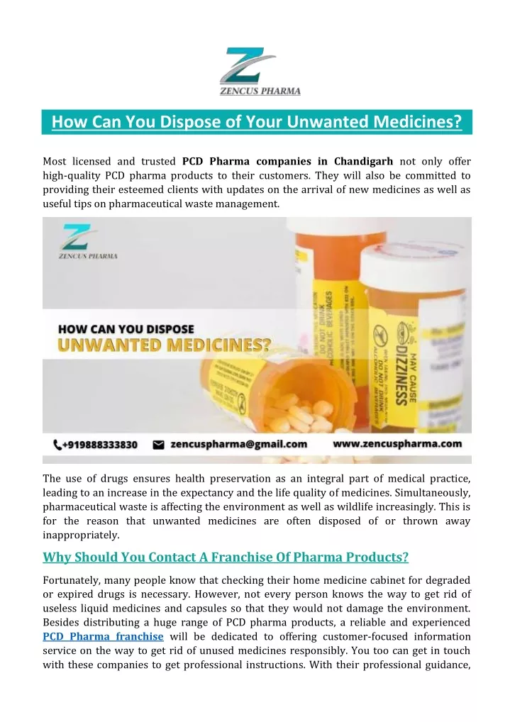 how can you dispose of your unwanted medicines