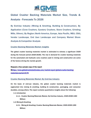 global crusher backing materials market size