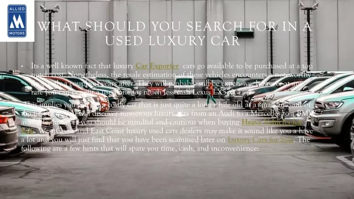 what should you search for in a used luxury car