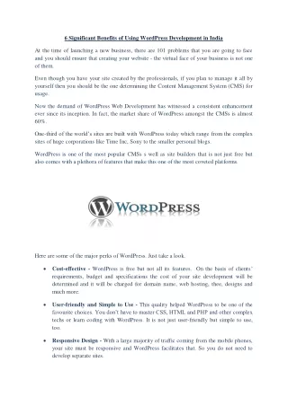 6 significant benefits of using wordpress
