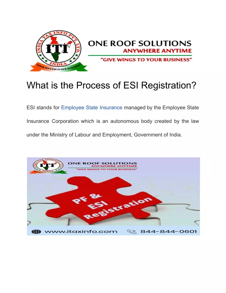 what is the process of esi registration