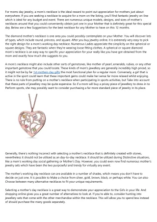 for moms day jewelry a mom s necklace