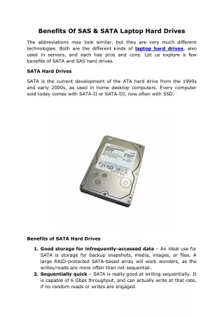 benefits of sas sata laptop hard drives