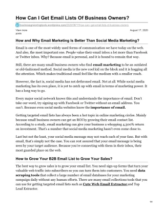 how can i get email lists of business owners